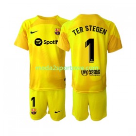 Koszulka FC Barcelona Ter Stegen 1 Bramkarska Dziecięcy Czwarty Stroje Piłkarskie 2022/23 Krótki Rękaw